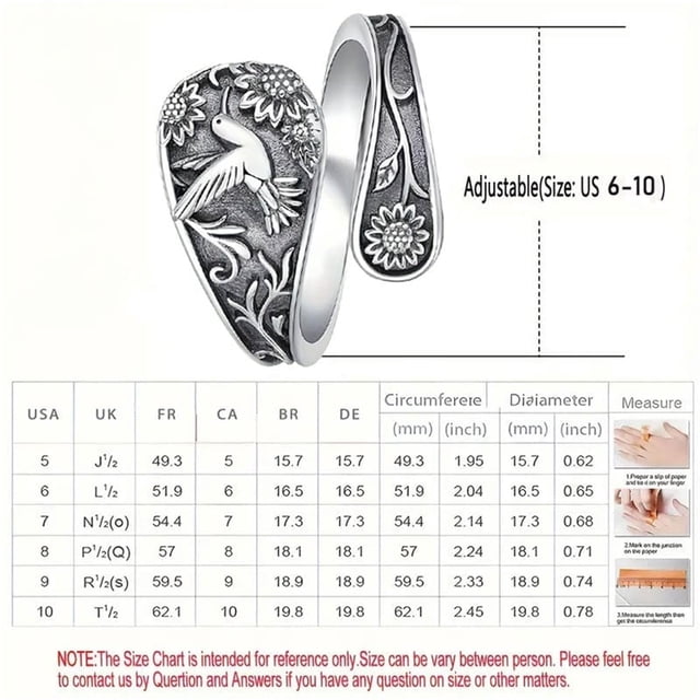Thumb Rings for Women Women's Hummingbird Thumb Ring