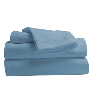 Comfy Bamboo World 9900 Series Embroidered Bedsheets Sheet Set, King Size, Blue