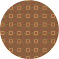 thumbnail image 1 of Ahgly Tapis Rond Lavable en Machine Intérieur Transitionnel Acajou Brun, 8 Pieds Rond, 1 of 7