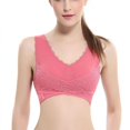 thumbnail image 2 of Women Front Cross Adjustable Side Buckle Lace Vest Wireless Sport Bra, 2 of 5