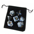 thumbnail image 1 of lionlar Pack of 7 Polyhedral Dices Set with Pouch Bar Math Teaching Black A, 1 of 6