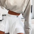 thumbnail image 3 of Embroidery Mini Tennis Skirt,Color Short Pleated A Color Short Pleated A Line Skirt High Waist Mini Skirts High Capacity, 3 of 5
