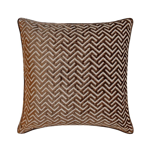 The HomeCentric Decorative Brown Pack of 2, 20x20 inch (50x50 cm) Pillow Covers, Velvet Chevron Throw Pillows For Sofa, Geometric Pattern Modern Style Easter - Chevron Locked