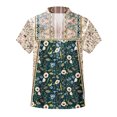 thumbnail image 4 of Cameland T-Shirt à Manches Courtes Décontracté d'Été pour Femmes, à Boutons, Col Rond, Chandail Blouse Hauts, 4 of 5