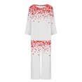 thumbnail image 3 of TIMIFIS Valentines Ensembles de Pyjamas pour Femme Mignon Imprimé Cœur Manches Longues Col Ras du Cou Haut avec Pantalon Ensembles de Pyjama Détente Ensembles de Pyjamas pour Dames, 3 of 3