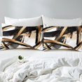 thumbnail image 4 of Erosebridal Black and Gold Bed Sheets Full, Abstract Line Bedding Sets Full Size, Geometry Home Decor 4pcs, 4 of 7