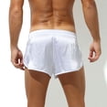 thumbnail image 4 of EOYWHK Satin Underwear for Men 5" Inseam Pajama Boxer Short Split Side Elastic Waist Ruffle Hem Sleepwear, 4 of 4