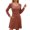 Orange, variante sur TJAZFJPA Robe d'Été pour Femmes Robe Chandail en Tricot avec Poches Col Carré Manches Longues Robes Évasées pour Femmes Robes Smockées pour Femmes