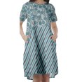 thumbnail image 3 of Moomaya Printed Loose A-Line Dress With Pockets Short Sleeve Dresses Women, 3 of 4