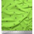 thumbnail image 1 of Soimoi Green Rayon Fabric Buds & Stripe Decor Fabric Printed Yard 42 Inch Wide, 1 of 4
