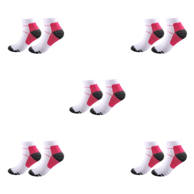 Dalazy 2pack/lot Moisture Wicking And Quick Drying Sports Socks For Women Greater Flexibility rose red S/M 5Set