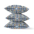 thumbnail image 3 of Amrita Sen CAPL532FSDS-ZP-18x18 Clover Leaf Floral Suede Zippered Pillow with Insert Blue Orange, 3 of 3