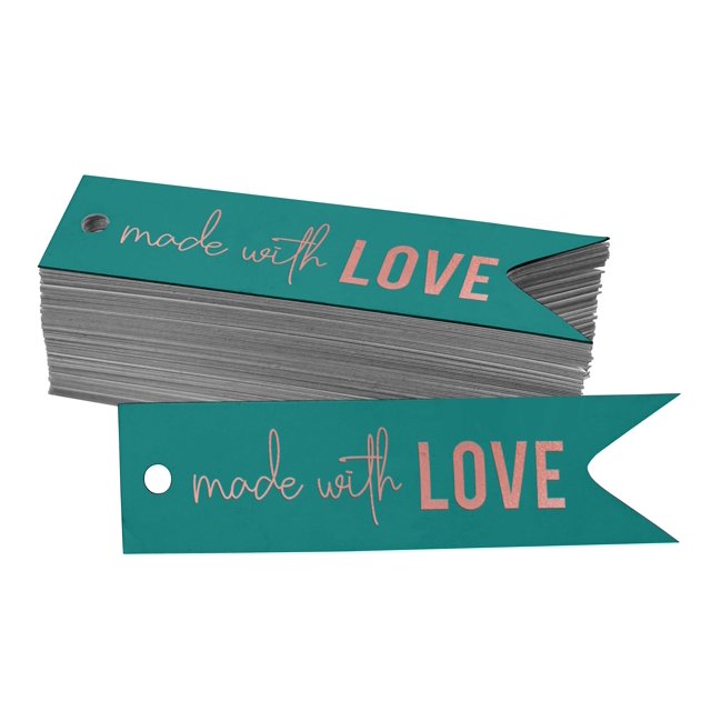 Inkdotpot Rose Gold Foil Paper Hang Tags Made With Love Text Favor Tags 100 Pieces