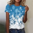 thumbnail image 2 of Dealovy T-Shirts pour Femmes Décontractés à Manches Courtes Tuniques Imprimées Col Ras du Cou Été Amples Confortables Blouses, 2 of 4