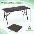 thumbnail image 3 of Costway 5 ft Folding Table Indoor Outdoor Foldable Plastic Table 4-6 Person Picnic Table Black, 3 of 10