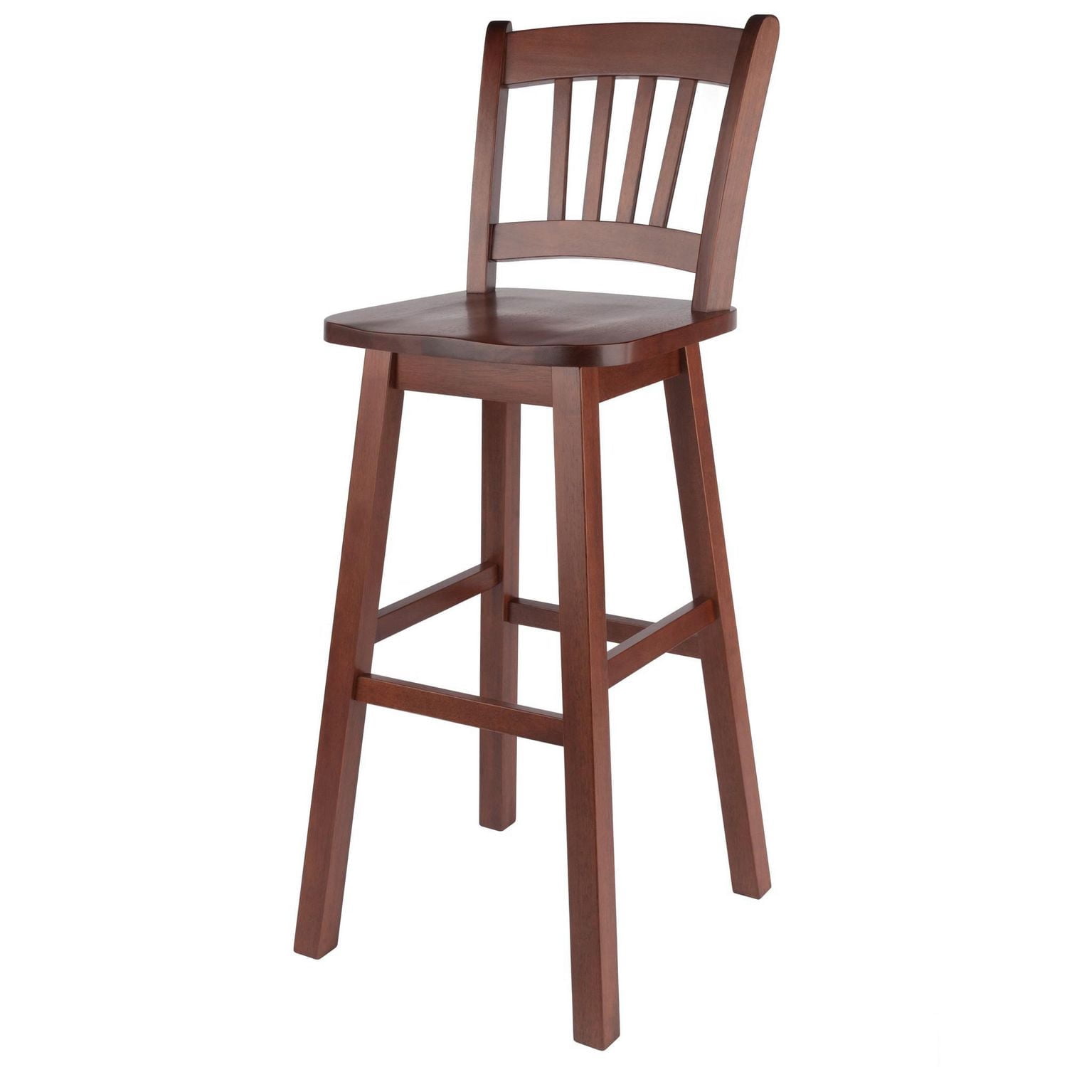 Fina Slat Back Swivel Seat Bar Stool