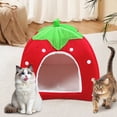 thumbnail image 2 of F 10.24X10.24 Inch Strawberry Pet Bed Yurt Tent Warm Indoor For Animals, 2 of 8