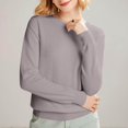thumbnail image 4 of ManxiVoo Chandail à Capuche Tricoté à Manches Longues et Col Rond pour Femmes, Automne Hiver, Tenue Décontractée, Taille m, Gris, 4 of 5