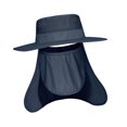 thumbnail image 2 of Wide Brim Bucket Hat Polyester Fisherman Visor for Vocation Outdoors Fishing Style E Navy Blue, 2 of 8