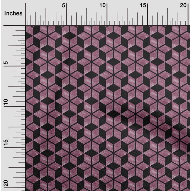 oneOone Cotton Poplin Pink Fabric Geometric Craft Projects Decor Fabric Printed By The Yard 56 Inch Wide