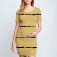 thumbnail image 1 of Ovzne Robes pour Femmes 2025 Robe pour Femme Jupe de Maternité Plissée Imprimée à la Mode pour Femme à Manches Courtes Col Rond Robe Mi-Mollet Robe d'Été à Manches Courtes Imprimée Liquidation, 1 of 6