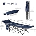 thumbnail image 3 of Outsunny Folding Camping Cot for Adults with Mattress Pillow Dark Blue, 3 of 10