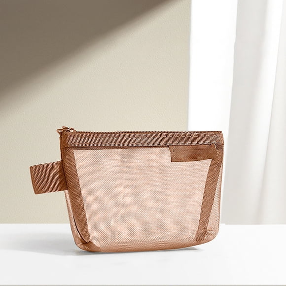 Double-Layered Transparent Mesh Pencil Case, Small Three-Dimensional Storage Bag for Cosmetics, Jewelry, Stationery, and Travel Supplies, Lightweight and Portable