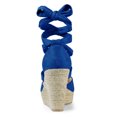 thumbnail image 4 of BLISSFUL STEP Chaussures pour Femmes Espadrilles à Lacets Sandales Compensées à Plateforme Bleu Foncé 8.5, 4 of 7