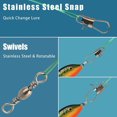 thumbnail image 4 of EIGTHTAIL 100PCS Stainless Steel Fishing Line Leaders   Tooth Proof Heavy Duty Trace Fishing Leader Wire with Swivels and Snaps 14kg Pull for Connect Tackle Lures Rig or Hooks (Green), 4 of 8