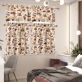 thumbnail image 4 of Coffee Theme Kitchen Curtains Set for Window Curtains Valance Set of 3,Cute Dwarf 24 Inch Length Tier Curtains Cafe Bar Window Curtains, Rod Pocket,Easy to Install,Size M, 4 of 4