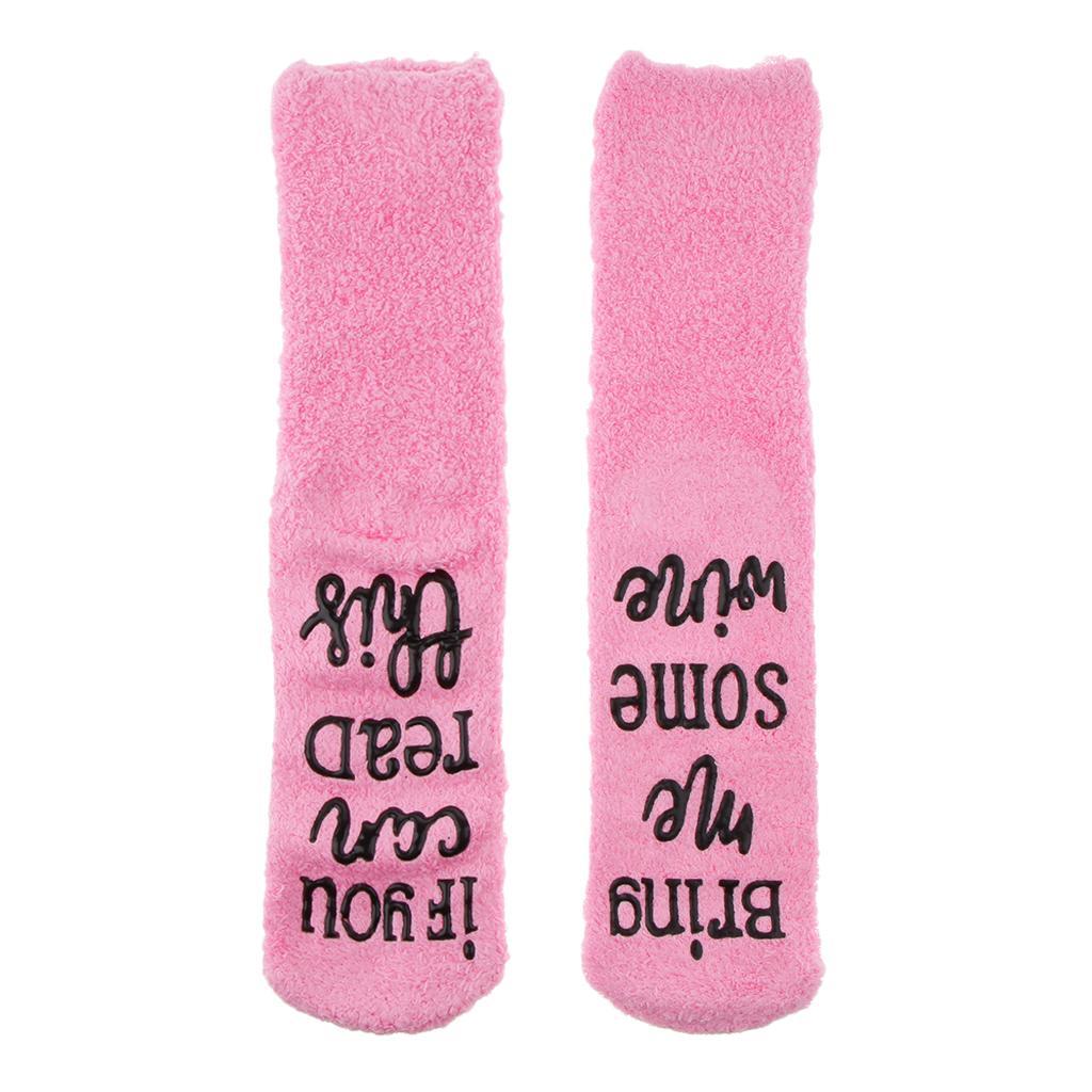 Novelty Fuzzy Pink Winter Home Bed Cupcake Sock Funny Gift