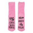 thumbnail image 1 of Novelty Fuzzy Pink Winter Home Bed Cupcake Sock Funny Gift, 1 of 8