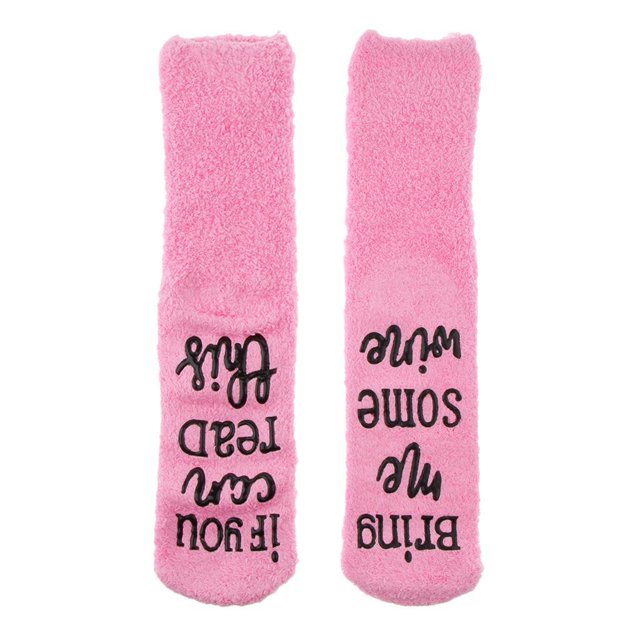Novelty Fuzzy Pink Winter Home Bed Cupcake Sock Funny Gift