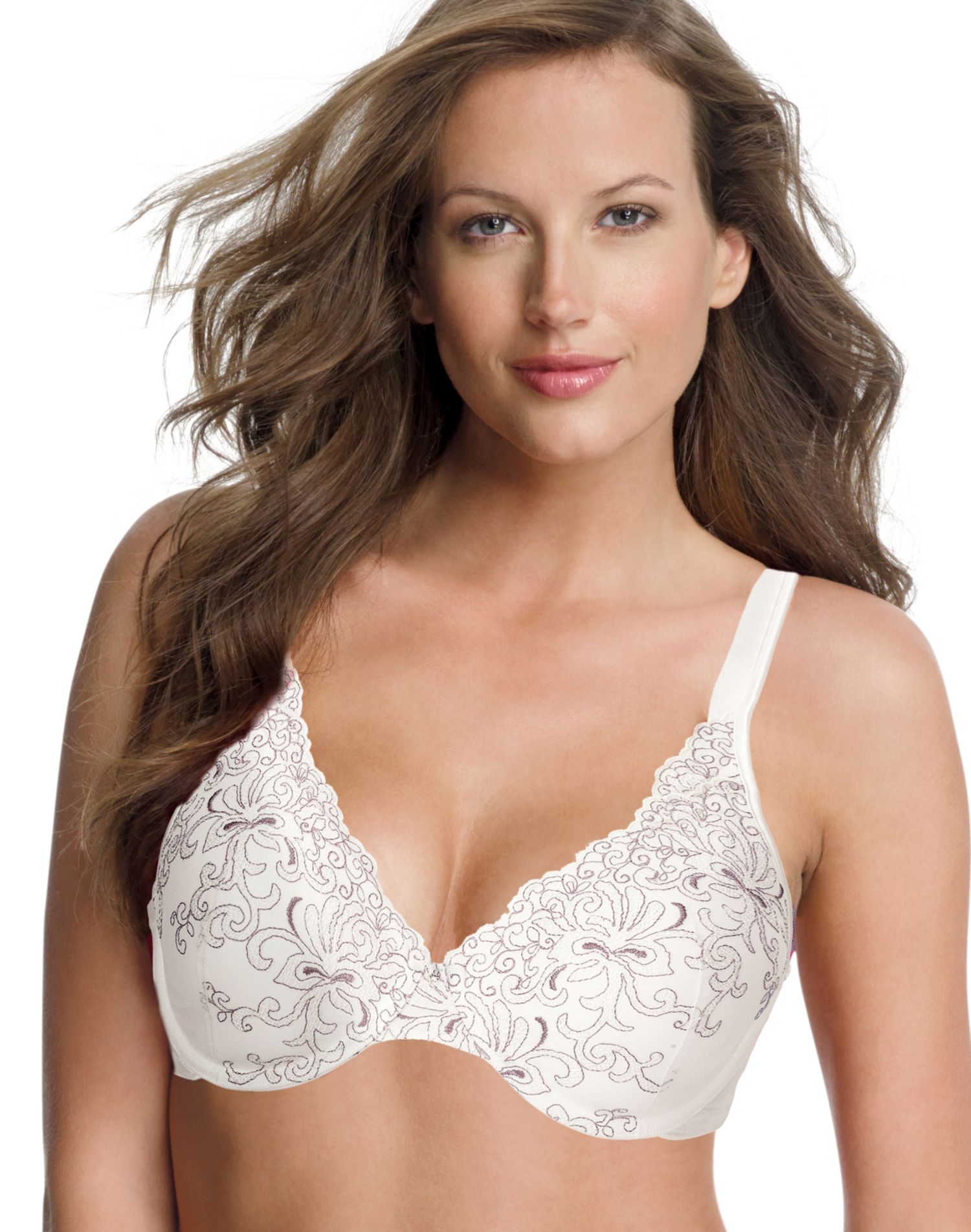 Playtex Womens Secrets Feel Gorgeous Embroidered Underwire Bra, 38DD, Mother of
