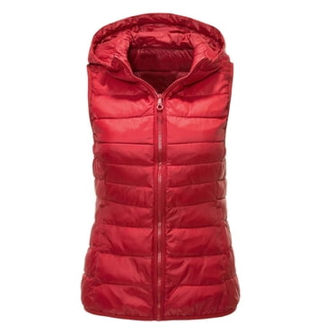 Pisexur Women's Weighted Vest Outdoor Quilted Winter Vest Removable Hooded Puffer Sleeveless Jacket Padded Outerwear Vest for Golfing Hiking