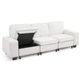 thumbnail image 1 of VEVOR 100-Inch Modular 3-Seater Sofa – Comfy Couch with Deep Seats & Hidden Storage, Modern Design for Living Room, Apartment, or Office, White, 1 of 9