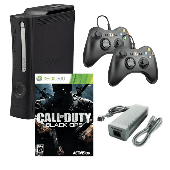 Console Xbox 360 Elite Remise à Neuf avec 2 Manettes Retrofam et Call of Duty Black Ops