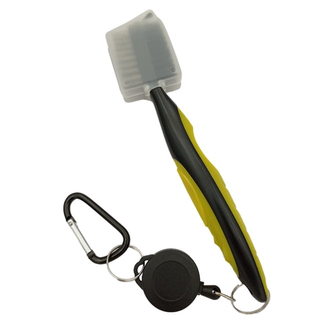 Redempat Stainless Steel Golf Club Brush Portable Solid Color Shoe Brushes Yellow with Lid 1Set