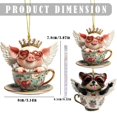 thumbnail image 3 of Clearance! Cute Angel And Angel Raccoon Ornaments Colorful Fashion Ornaments Acrylic Cow Ornaments Cute Angel And Angel Raccoon Car Backpack Decorations, 3 of 7