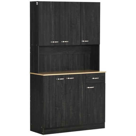 HOMCOM Modern Buffet with Hutch, Kitchen Cabinet with Storage Cupboard