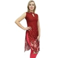 thumbnail image 3 of Bimba Tunique Sans Manches à Imprimé Floral Bordeaux pour Femme, Kurta Kurti de Designer-14, 3 of 6