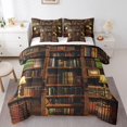 thumbnail image 1 of YST Library Bookcase 7 Piece Comforter Set Twin,Vintage Library Books Bed in a Bag with Flat Sheet and Fitted Sheet,Retro Bookshelf Academic Collection Bedding Set with Pillowcase & Sham, 1 of 5