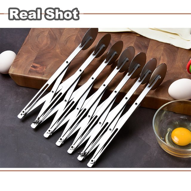 7 Wheel Stainless Steel Pizza Wheel Cutter Adjustable Dough Divider for Pastry Pizza Pasta Cakes Cookies Kitchen Baking Tool