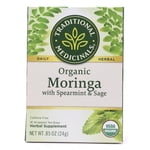 Traditional Medicinals - Organic Moringa Herbal Tea With Spearmint & Sage - 16 Tea Bags