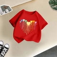 thumbnail image 5 of LUOGENLI T-Shirt pour Filles Enfant Filles Mignon Mode Imprimé Col Rond Manches Courtes Tee Été Décontracté Doux Ample T-Shirt Hauts Maxi Hauts Petite Rouge 10-12 Ans, 5 of 5