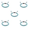 thumbnail image 2 of Decodeary Stackable Collection Bracelet For Men And Women Natural Gemstones Beads Minimalist Bracelet For Women Beads Bracelet Black line+lightblue 5Set, 2 of 6