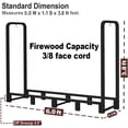 thumbnail image 4 of Firewood Rack Outdoor ft Heavy Duty Logs Holder for Indoor Fireplace Metal Wood Pile Storage Stacker Organizer Matte, 4 of 7