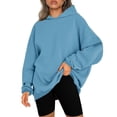 thumbnail image 2 of Oversized Hoodies for Women Sweatshirts Long Sleeve Pullover Fall Winter Solid Color Tops, 2 of 7