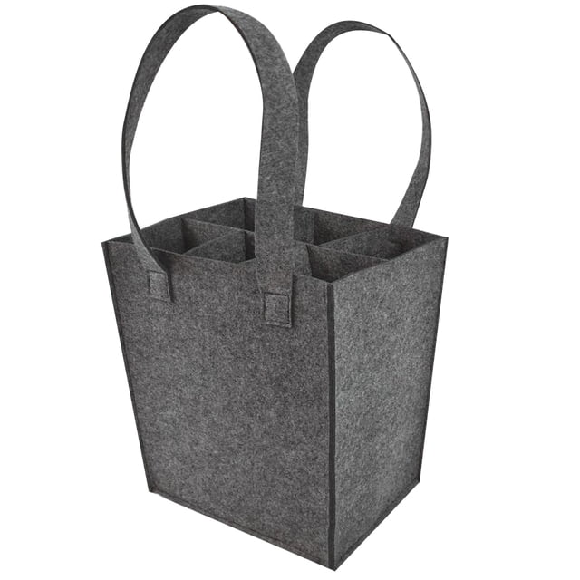Miangastore Sac de Transport pour Bouteilles Sac à Vin Gris Polyester Portable 1Ensemble