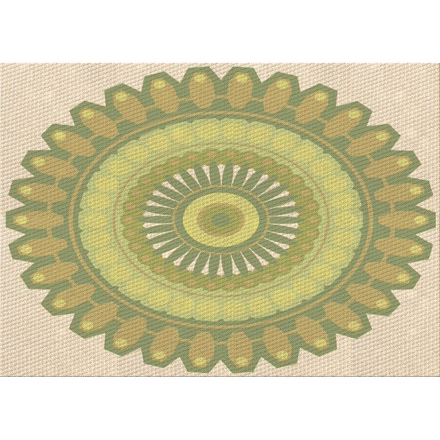 Ahgly Tapis Rectangulaire Lavable en Machine Intérieur Transitionnel Marron Or, 6 Pieds x 9 Pieds